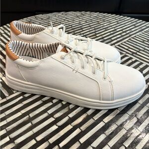 Hey Dude White and Tan Men's Sneakers